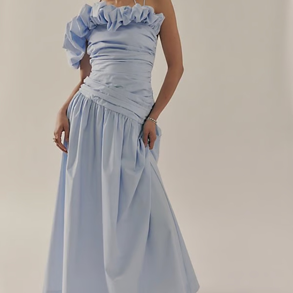 Shona Joy 'Maiori' Bubble Sleeve Maxi Dress in Cornflower Blue (NWT) - Picture 2 of 14